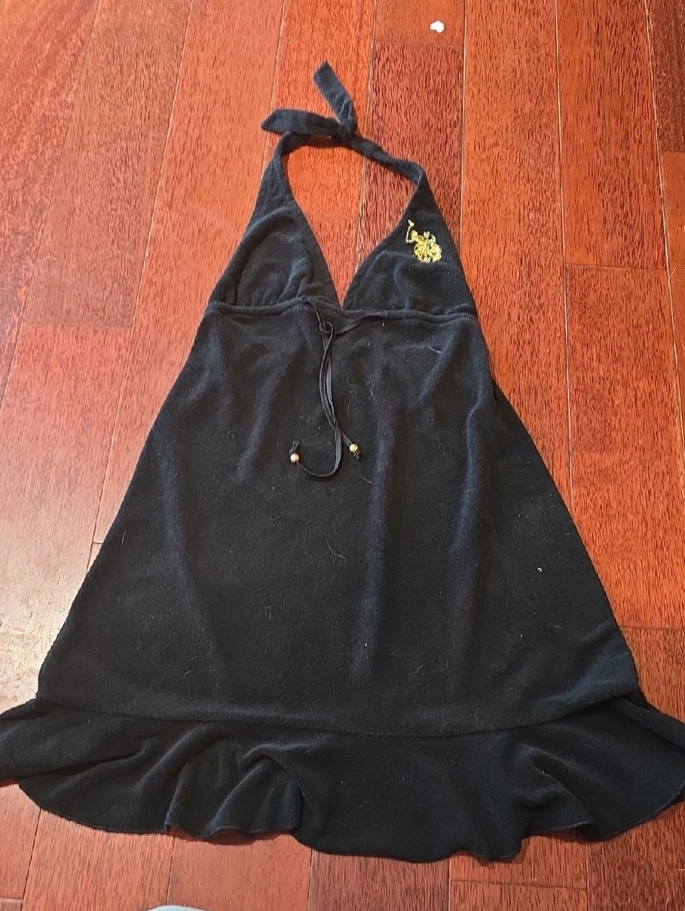 U.S. Polo Assn. Black Halter Chemise with Gold Crest